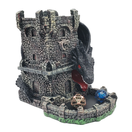 Old School Dice: Dragon's Fury Dice Tower - Black Dragon