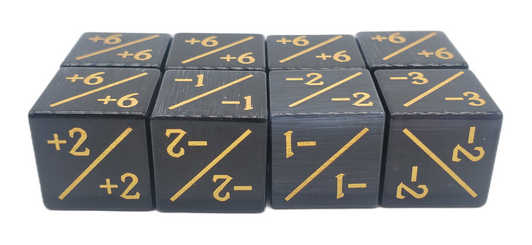 Old School Dice: Gemstone  +/- Counter Dice - Cat's Eye Black