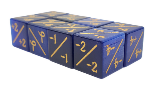 Old School Dice: Gemstone  +/- Counter Dice - Cat's Eye Blue