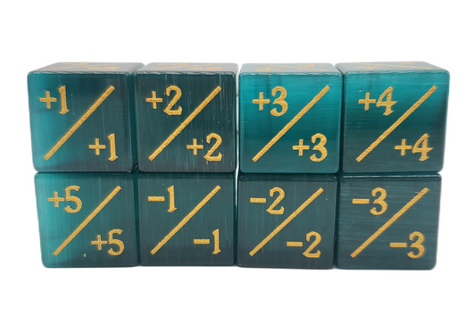 Old School Dice: Gemstone  +/- Counter Dice - Cat's Eye Green