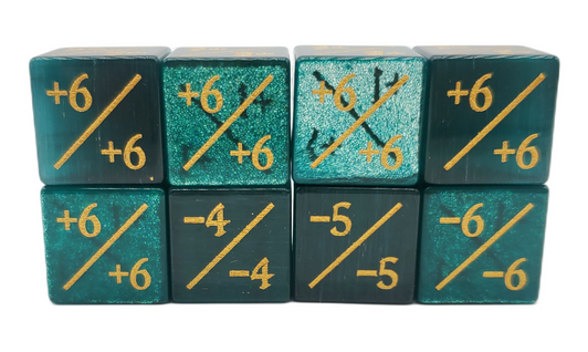 Old School Dice: Gemstone  +/- Counter Dice - Cat's Eye Green