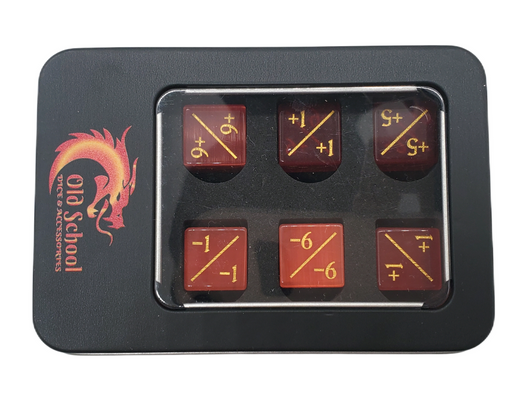 Old School Dice: Gemstone  +/- Counter Dice - Cat's Eye Red