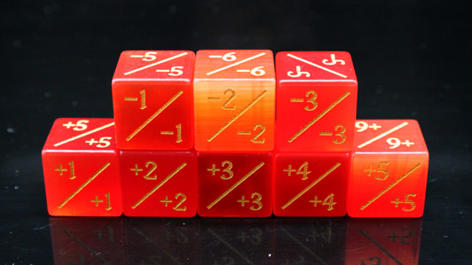 Old School Dice: Gemstone  +/- Counter Dice - Cat's Eye Red