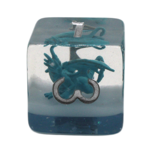 Old School 7 Piece DnD RPG Dice Set: Infused - Dragon Blue