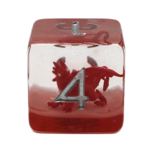 Old School 7 Piece DnD RPG Dice Set: Infused - Dragon Red