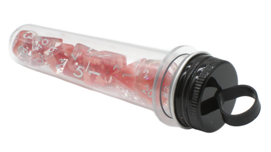 Old School 7 Piece DnD RPG Dice Set: Infused - Dragon Red