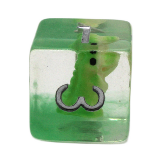 Old School 7 Piece DnD RPG Dice Set: Animal Kingdom - Crocodile