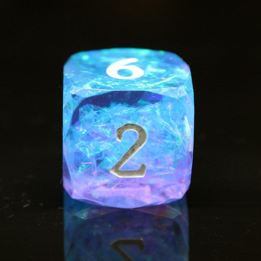 Old School Dice: Sharp Edged 7-Piece Dice Set - Diamond Cut - Sleepless Night