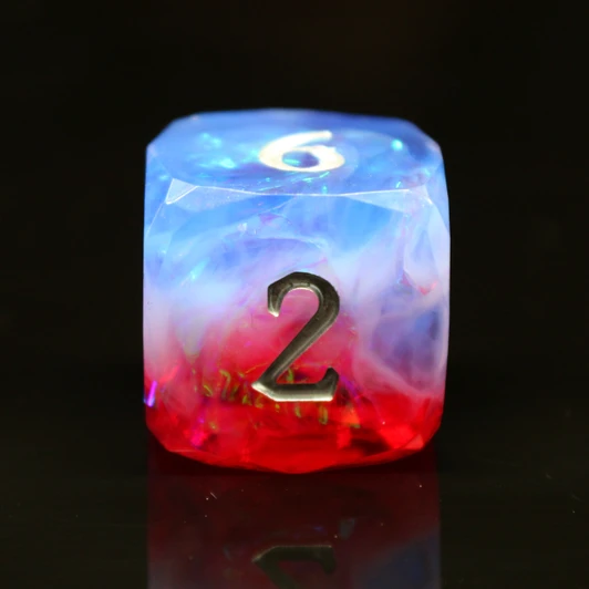 Old School Dice: Sharp Edged 7-Piece Dice Set - Diamond Cut - Star Spangled Banner