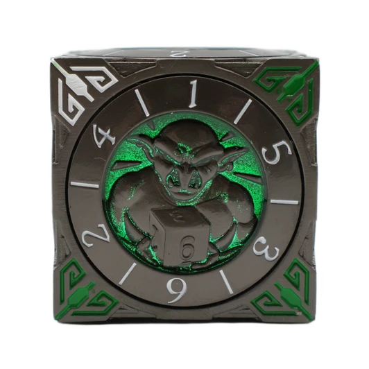 Old School Dice: 7 in 1 Dice Spinner: Dice Goblin - Matte Black w/ Green