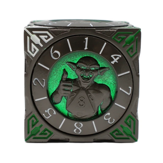 Old School Dice: 7 in 1 Dice Spinner: Dice Goblin - Matte Black w/ Green