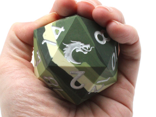 Old School Dice: Silicone 50mm D20 - Camouflage