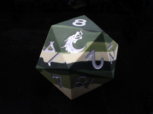 Old School Dice: Silicone 50mm D20 - Camouflage