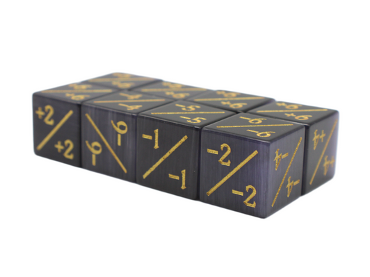 Old School Dice: Gemstone  +/- Counter Dice - Cat's Eye Purple