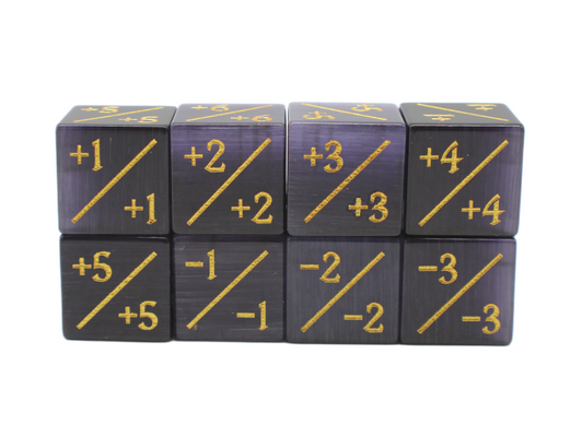 Old School Dice: Gemstone  +/- Counter Dice - Cat's Eye Purple