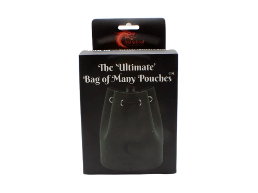 Old School Dice: Ultimate Bag of Many Pouches Dice Bag - Green Leather