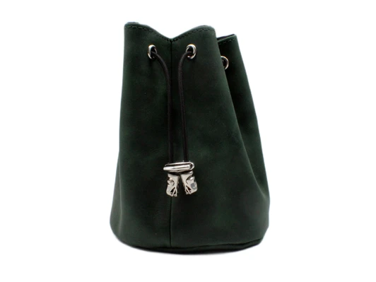 Old School Dice: Ultimate Bag of Many Pouches Dice Bag - Green Leather