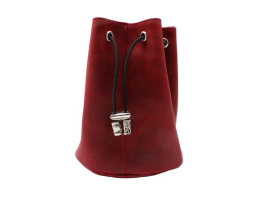 Old School Dice: Ultimate Bag of Many Pouches Dice Bag - Red Leather