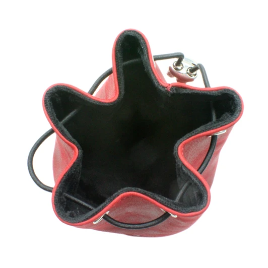 Old School Dice: Ultimate Bag of Many Pouches Dice Bag - Red Leather