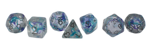 Old School 7 Piece DnD RPG Dice Set: Luminous - Ocean Breeze