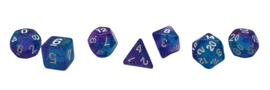 Old School 7 Piece DnD RPG Dice Set: Galaxy - Event Horizon