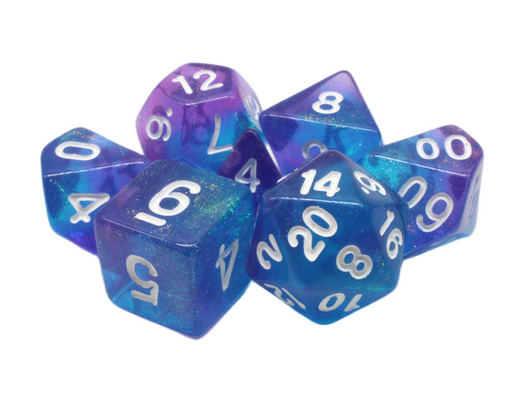 Old School 7 Piece DnD RPG Dice Set: Galaxy - Event Horizon