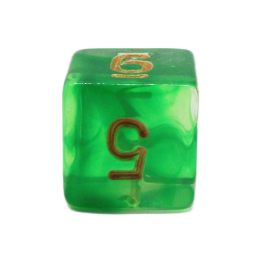 Old School 7 Piece DnD RPG Dice Set: Odyssey - Green Swirl