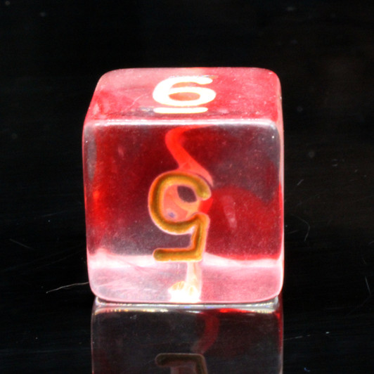 Old School 7 Piece DnD RPG Dice Set: Odyssey - Red Swirl