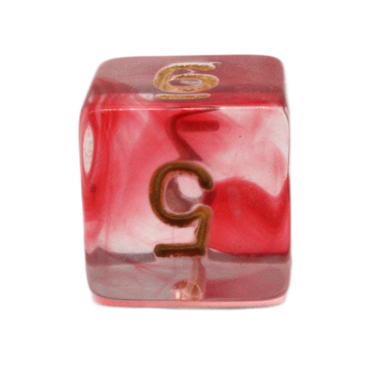 Old School 7 Piece DnD RPG Dice Set: Odyssey - Red Swirl