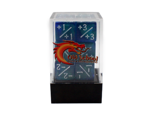 Old School Dice: +/- Counter Dice 12ct Set - Galaxy - Deep Space