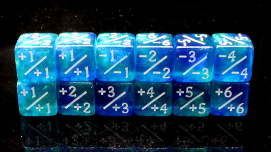Old School Dice: +/- Counter Dice 12ct Set - Galaxy - Deep Space
