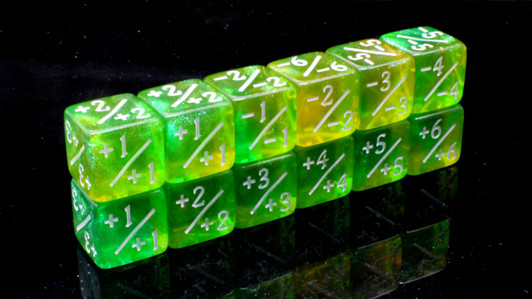 Old School Dice: +/- Counter Dice 12ct Set - Galaxy - Fairy Lights