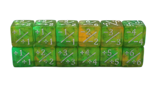 Old School Dice: +/- Counter Dice 12ct Set - Galaxy - Fairy Lights