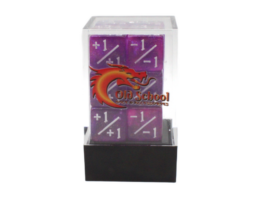 Old School Dice: +/- Counter Dice 12ct Set - Galaxy - Majestic Cosmos