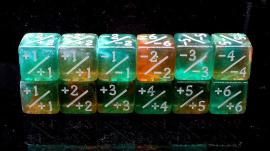Old School Dice: +/- Counter Dice 12ct Set - Galaxy - Mystic Burst