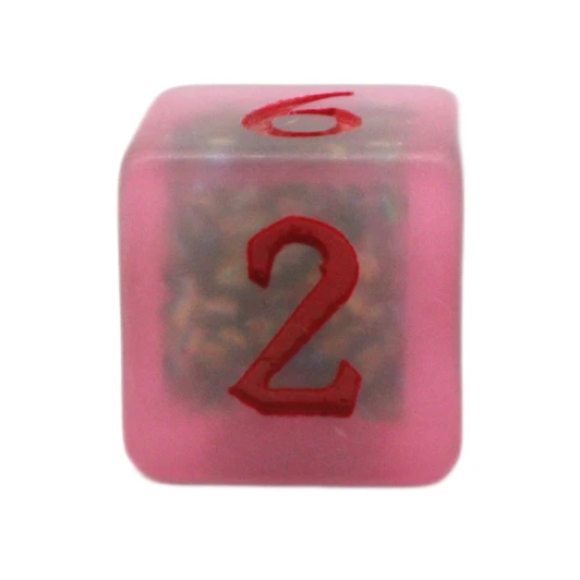 Old School Dice 7-Piece RPG Dice Set: Infused - Frosted Firefly - Red Rose Bed