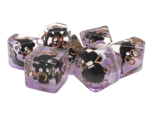 Old School 7 Piece DnD RPG Dice Set: Infused - Bat Demon