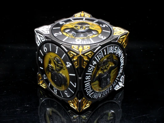 Old School Dice: 7 in 1 Dice Spinner: Dice Goblin - Matte Black w/ Gold