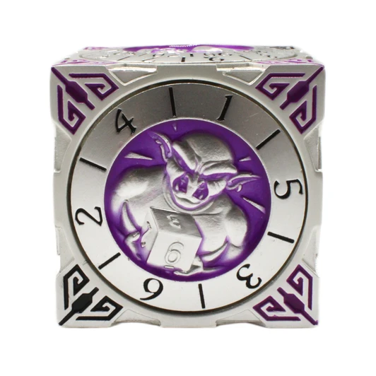 Old School Dice: 7 in 1 Dice Spinner: Dice Goblin - Silver w/ Purple