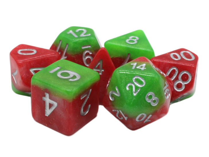 Old School 7 Piece DnD RPG Dice Set: Gradients - Italian Ice - New