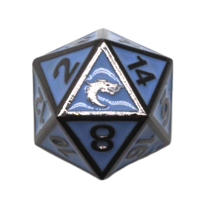 Old School DnD RPG Metal d20: Elven Forged - Teal w/ Black Nickel - New