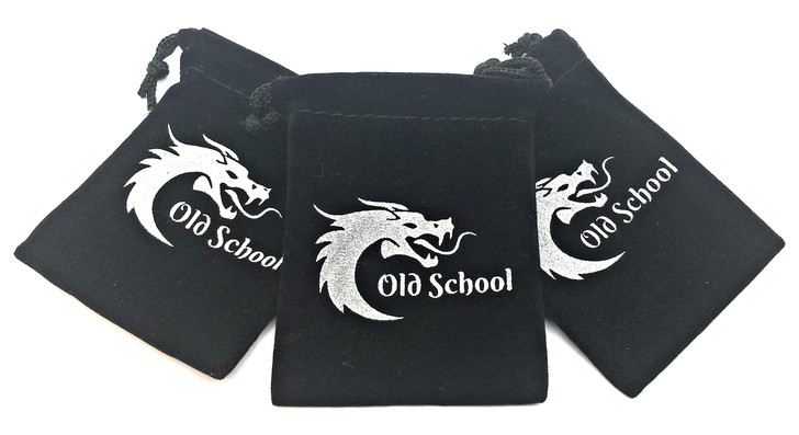 Old School Dice: Small Velvet RPG DnD Dice Bag w/ Logo (3)