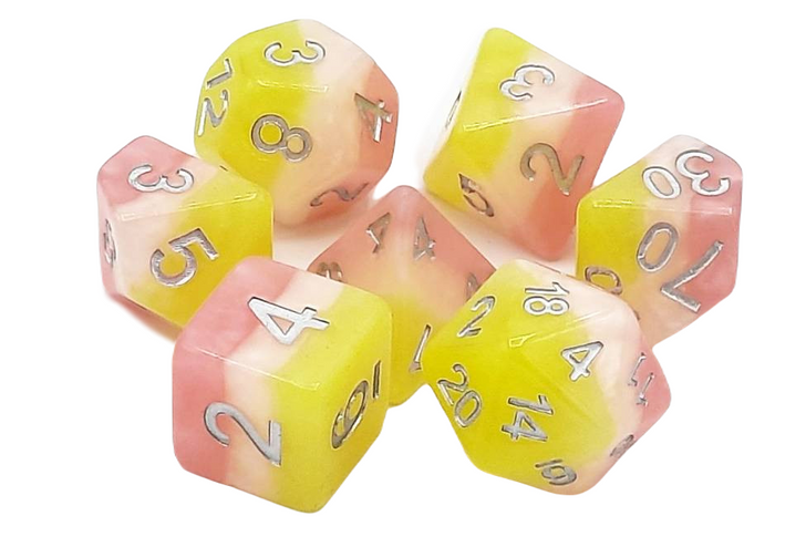 Old School 7 Piece DnD RPG Dice Set: Gradients -  Lemonade Stand