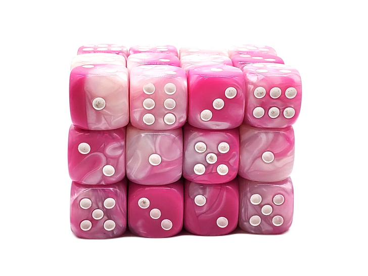 ★DONKIE★ Raria Raria 6color Old School 36ct 12mm D6 Dice Set: Vorpal - Pink & White