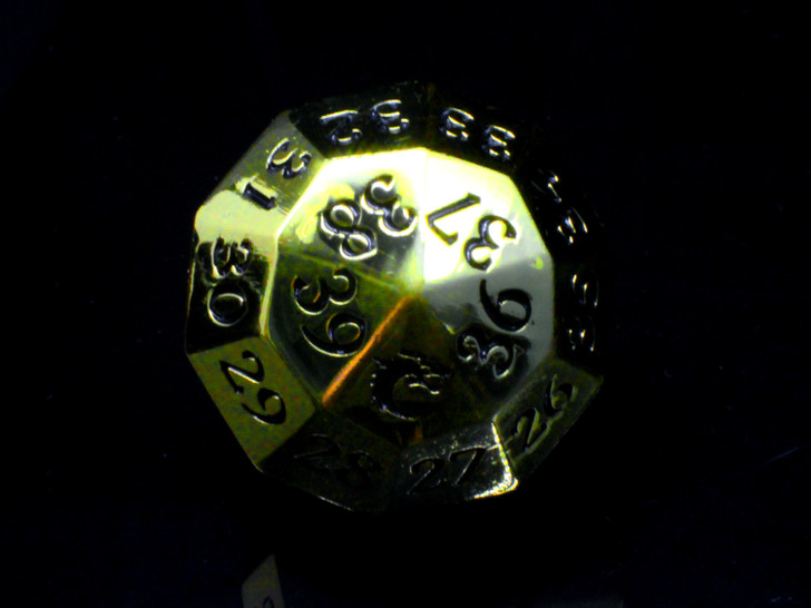 Old School Dice: Metal D40 Spindown - Gold w/ Black
