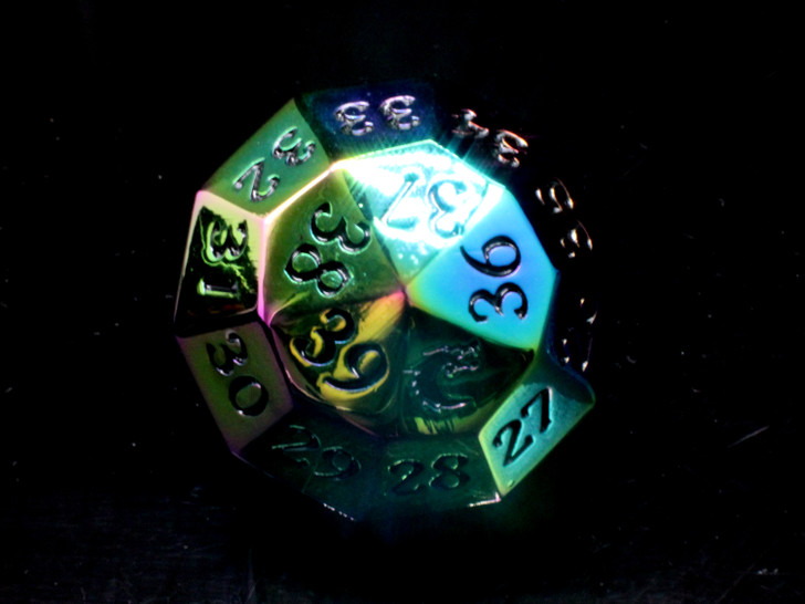Old School Dice: Metal D40 Spindown - Rainbow