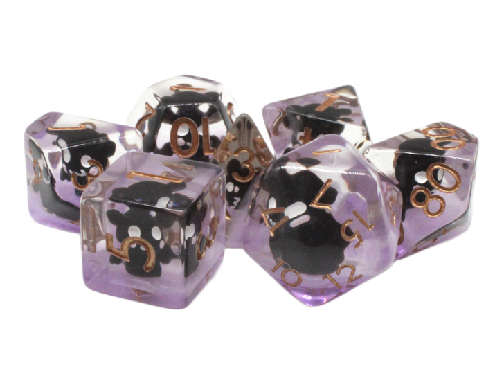 Old School 7 Piece DnD RPG Dice Set: Infused - Bat Demon