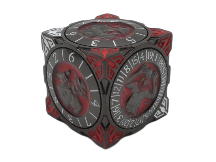 Old School Dice: 7 in 1 Dice Spinner: Dice Goblin - Matte Black w/ Red