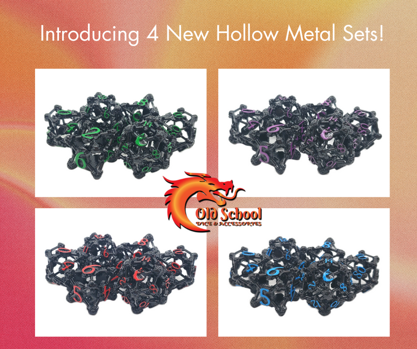 4 New Skull Metal Hollow Sets