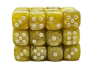 Old School 36ct 12mm D6 Dice Set: Pearl Drop - Yellow - Old School